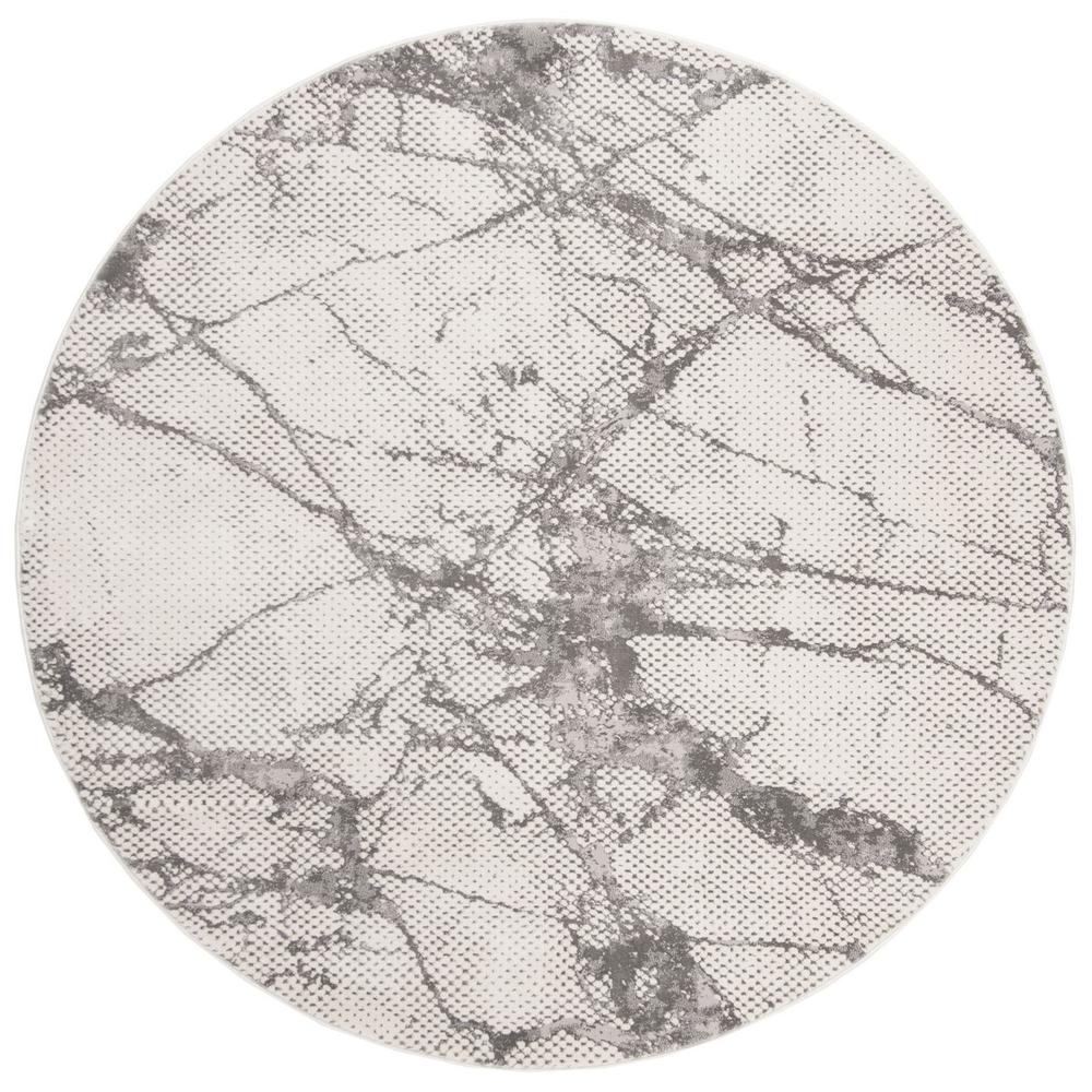 LUREX 100, IVORY / GREY, 6'-7" X 6'-7" Round, Area Rug. Picture 1