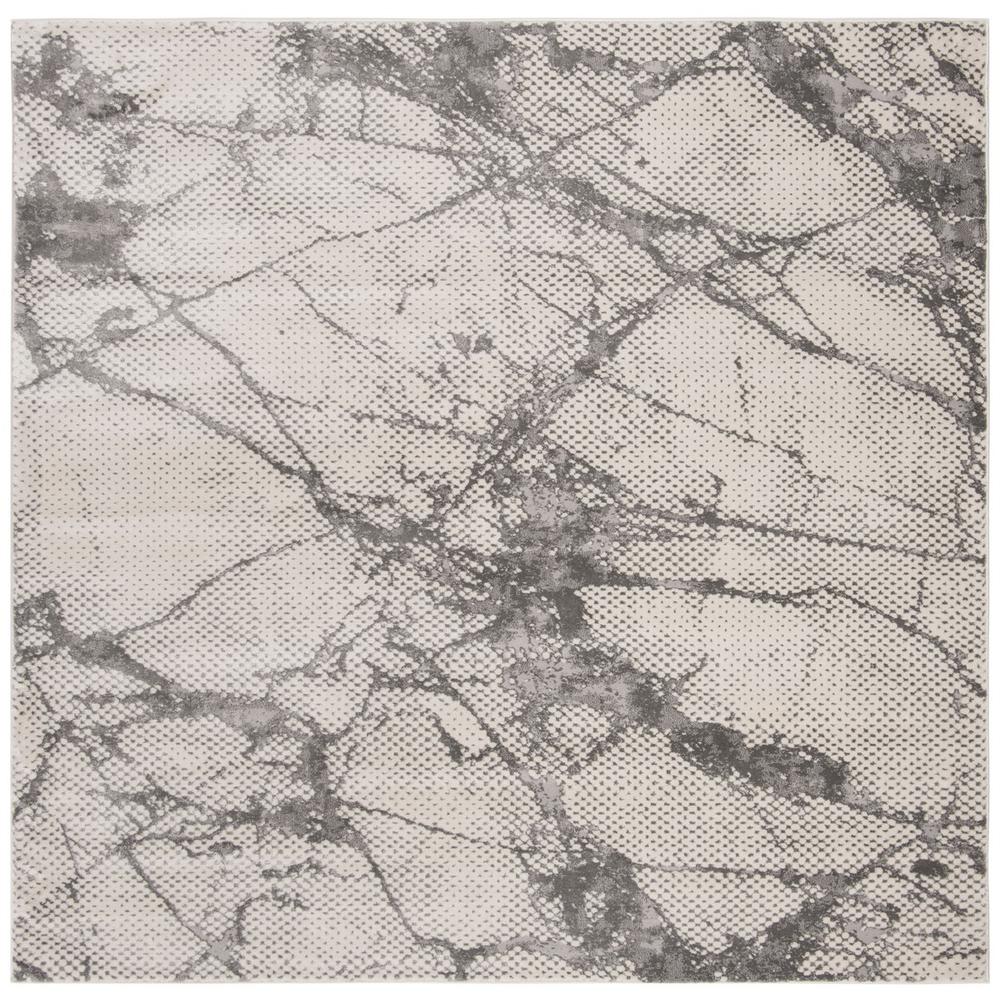 LUREX 100, IVORY / GREY, 6'-7" X 6'-7" Square, Area Rug. Picture 1