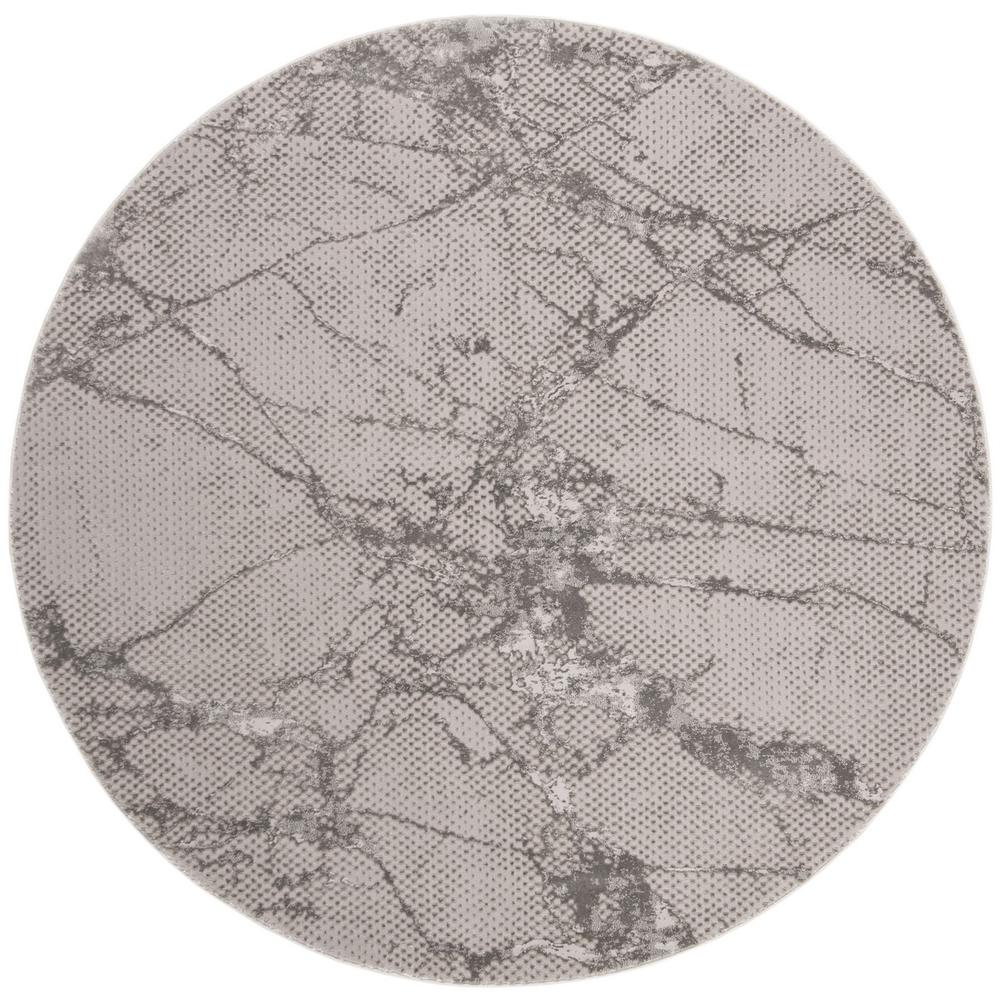 LUREX 100, GREY / GREY, 6'-7" X 6'-7" Round, Area Rug. Picture 1