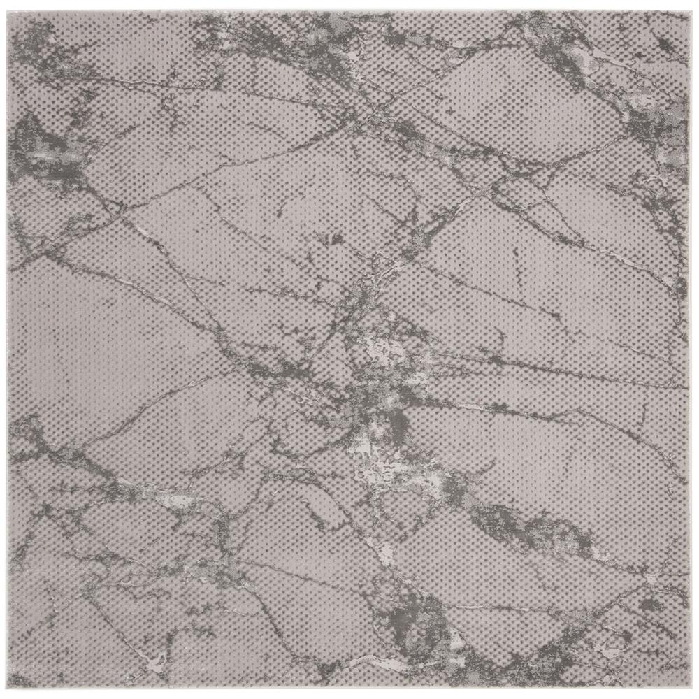 LUREX 100, GREY / GREY, 6'-7" X 6'-7" Square, Area Rug. Picture 1