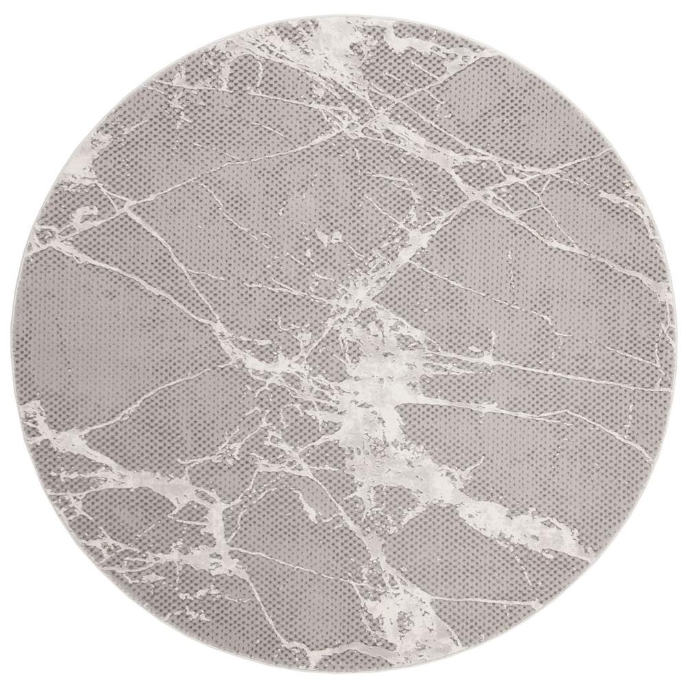 LUREX 100, GREY / IVORY, 6'-7" X 6'-7" Round, Area Rug. Picture 1