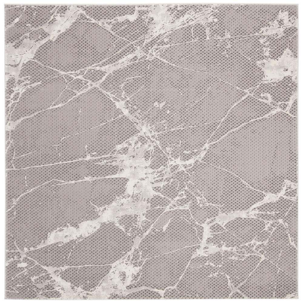 LUREX 100, GREY / IVORY, 6'-7" X 6'-7" Square, Area Rug. Picture 1