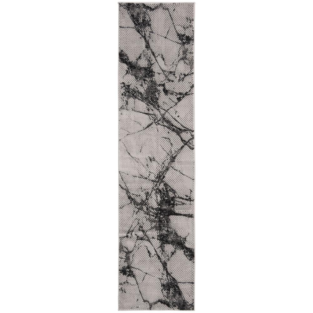 LUREX 100, GREY / BLACK, 2' X 8', Area Rug. Picture 1