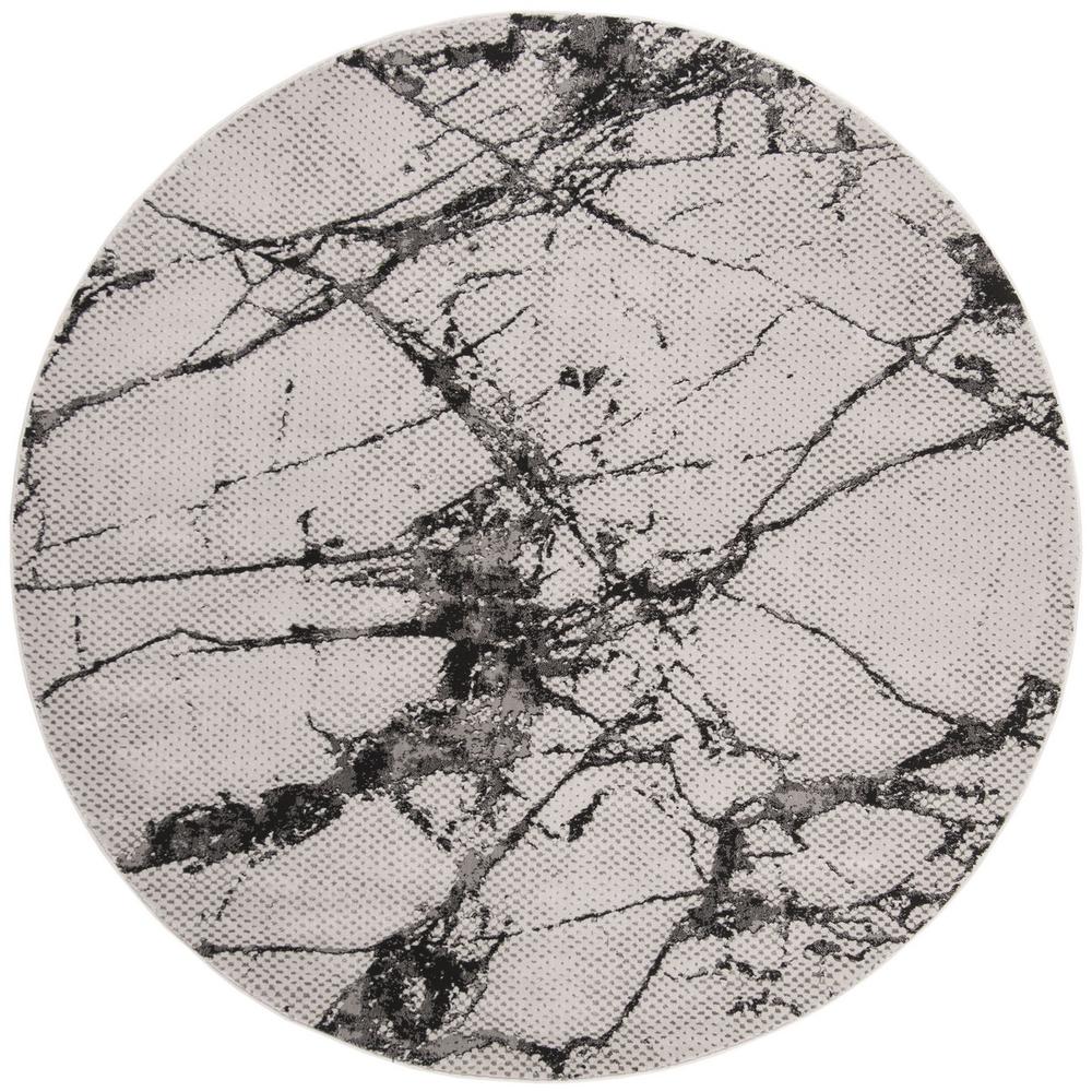 LUREX 100, GREY / BLACK, 6'-7" X 6'-7" Round, Area Rug. Picture 1