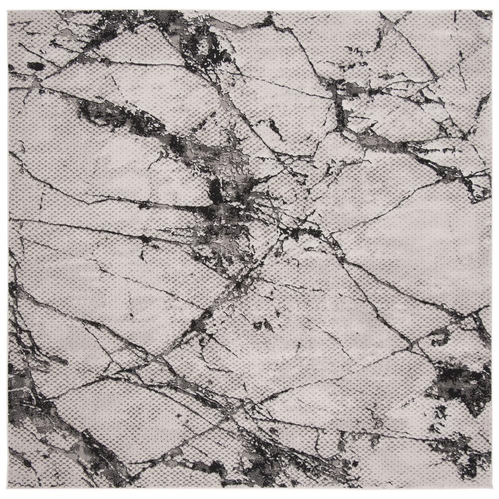 LUREX 100, GREY / BLACK, 6'-7" X 6'-7" Square, Area Rug. Picture 1