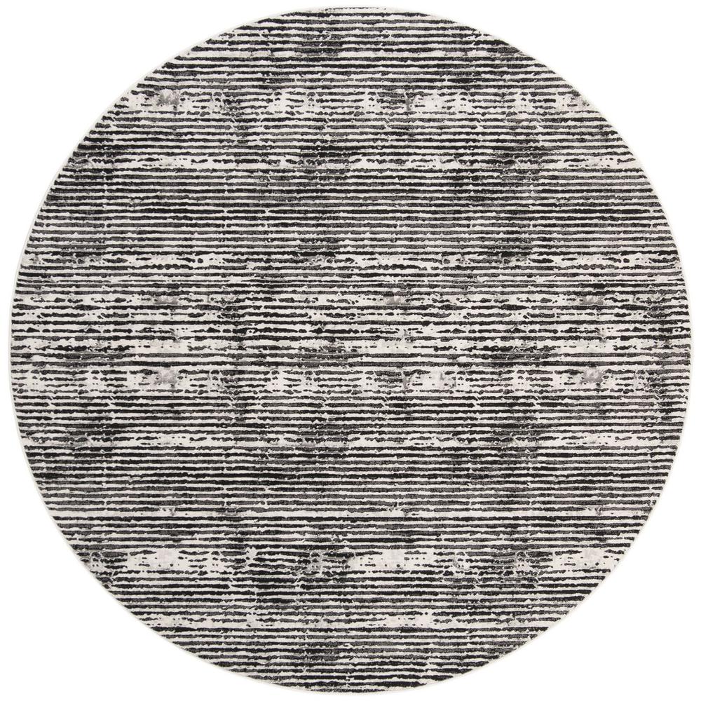 LUREX 100, BLACK / GREY, 6'-7" X 6'-7" Round, Area Rug. Picture 1