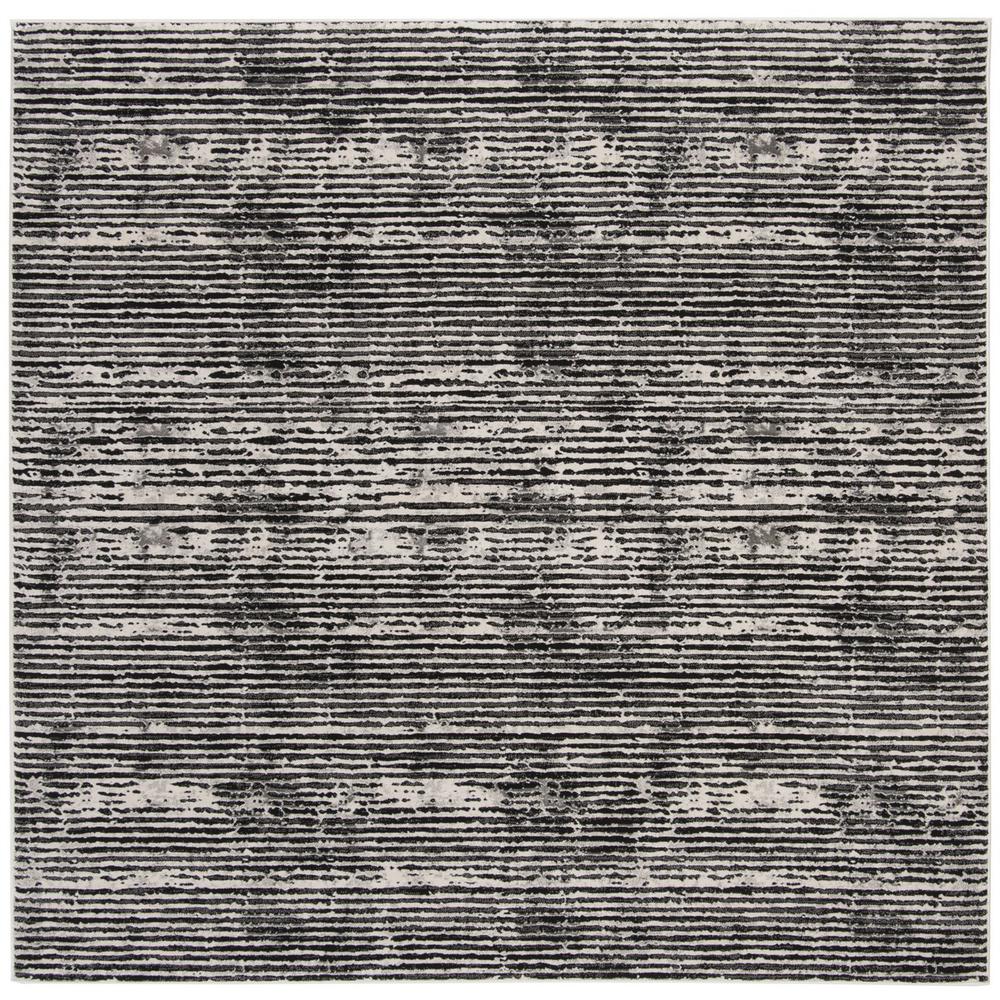 LUREX 100, BLACK / GREY, 6'-7" X 6'-7" Square, Area Rug. Picture 1