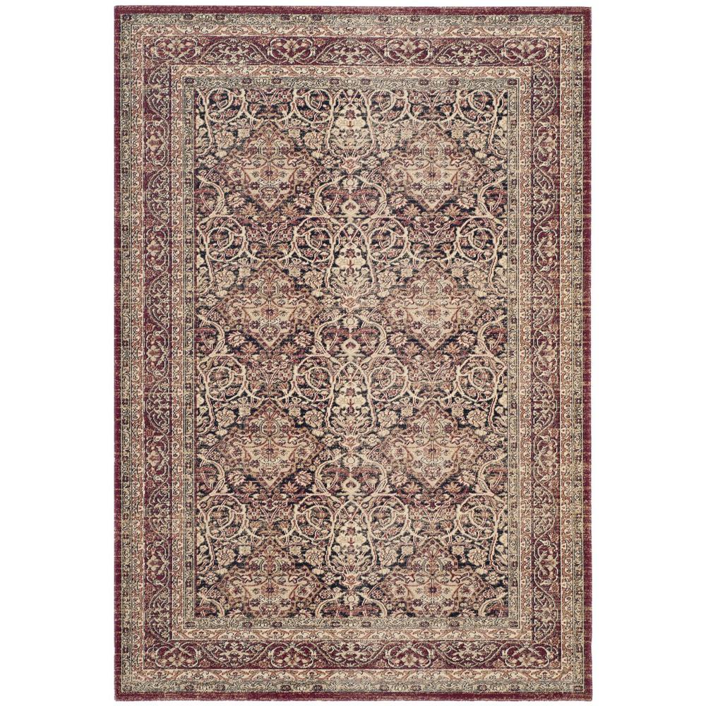 LAVAR KERMAN, NAVY / RED, 5'-1" X 7'-6", Area Rug. Picture 1