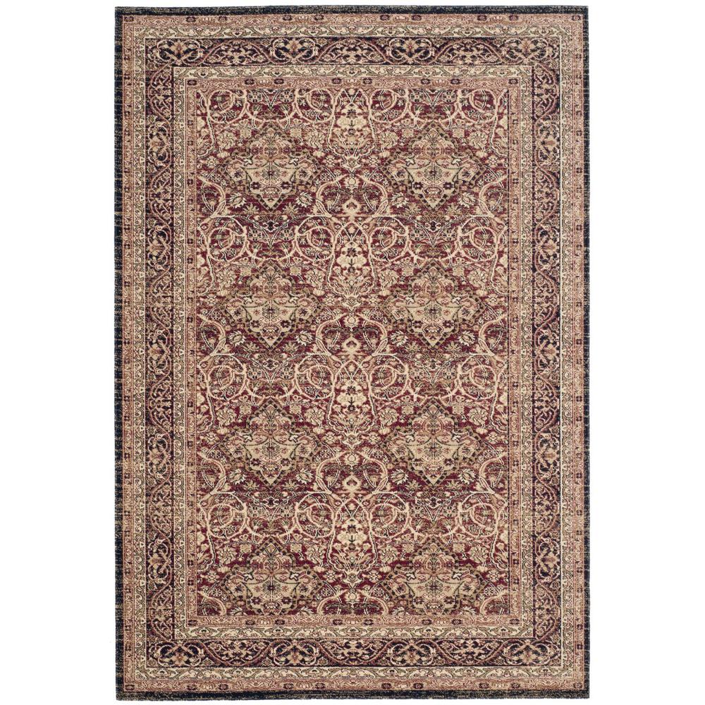 LAVAR KERMAN, RED / NAVY, 5'-1" X 7'-6", Area Rug. Picture 1