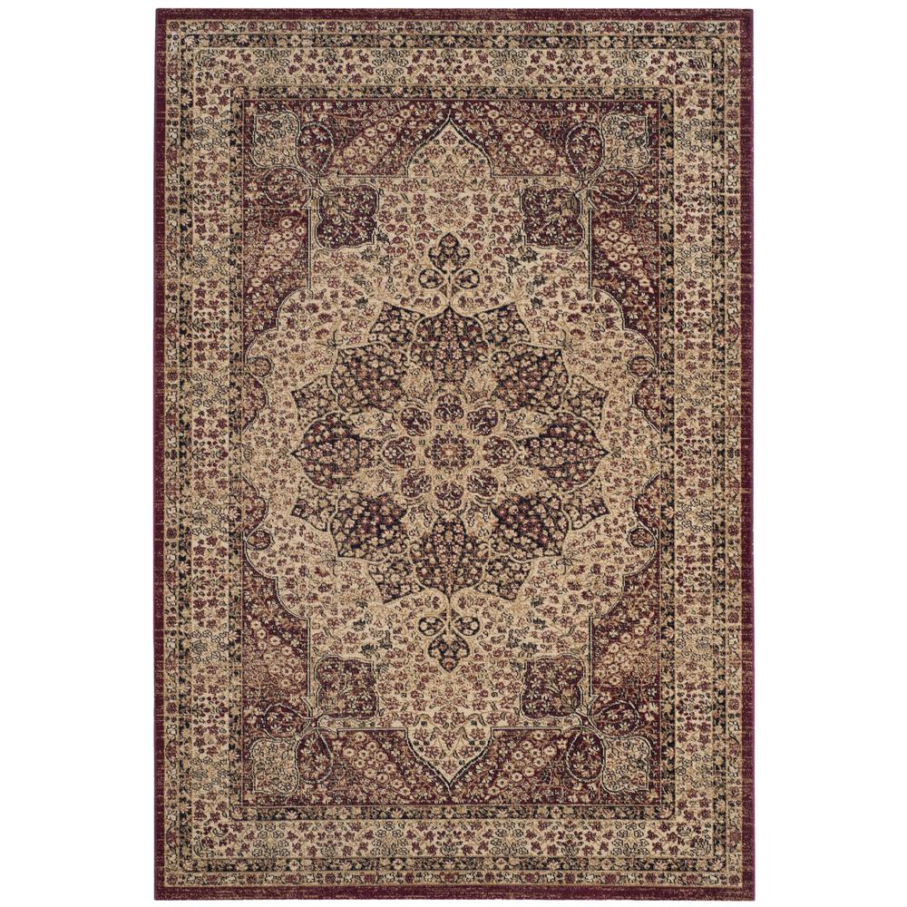 LAVAR KERMAN, CREME / RED, 5'-1" X 7'-6", Area Rug, LVK621B-5. Picture 1