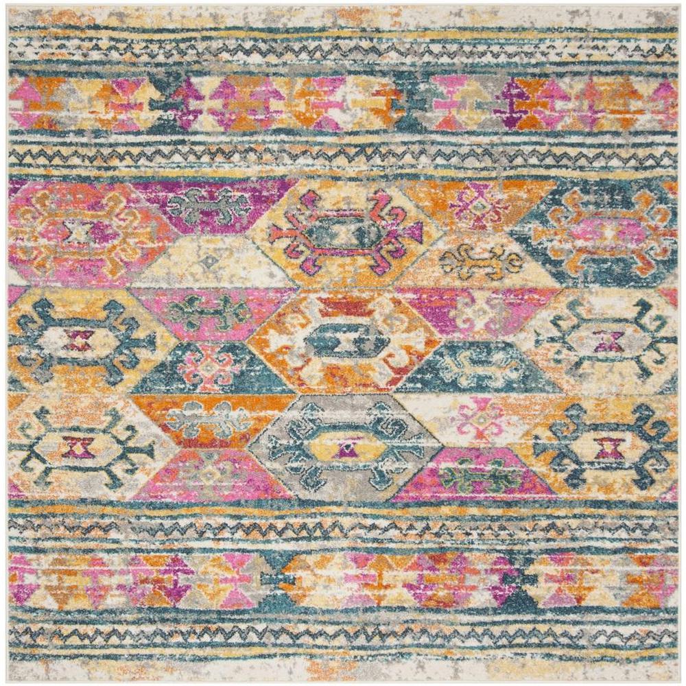 MADISON, BLUE / FUCHSIA, 6'-7" X 6'-7" Square, Area Rug, MAD118C-7SQ. Picture 1