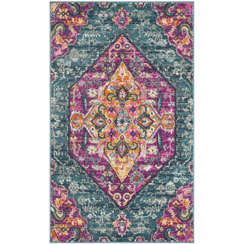 MADISON, BLUE / FUCHSIA, 3' X 5', Area Rug, MAD119C-3. Picture 1