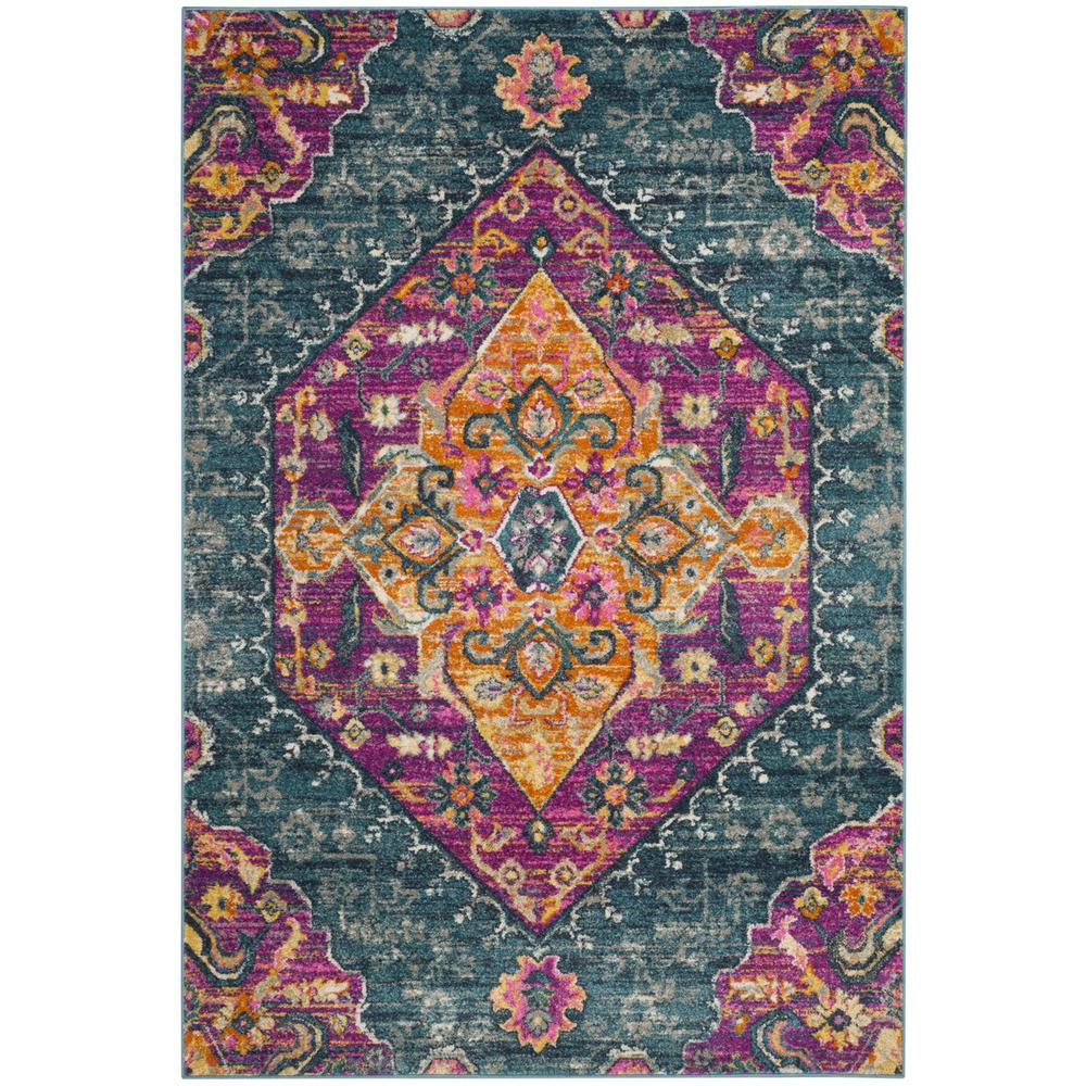 MADISON, BLUE / FUCHSIA, 4' X 6', Area Rug, MAD119C-4. Picture 1