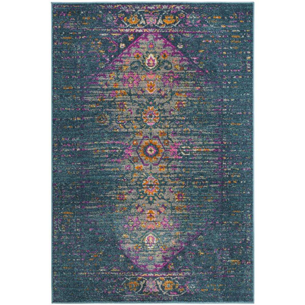 MADISON, BLUE / FUCHSIA, 4' X 6', Area Rug, MAD122C-4. Picture 1