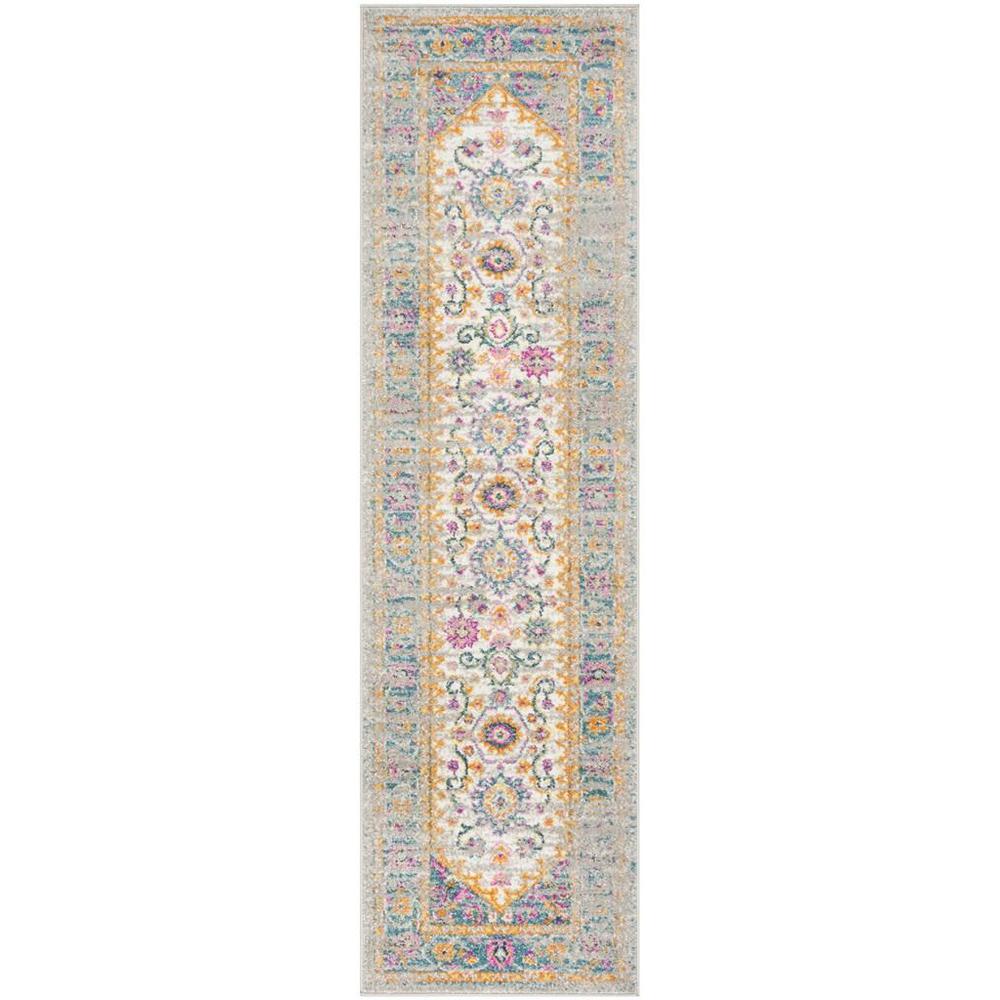 MADISON, LIGHT GREY / FUCHSIA, 2'-3" X 8', Area Rug, MAD122G-28. Picture 1