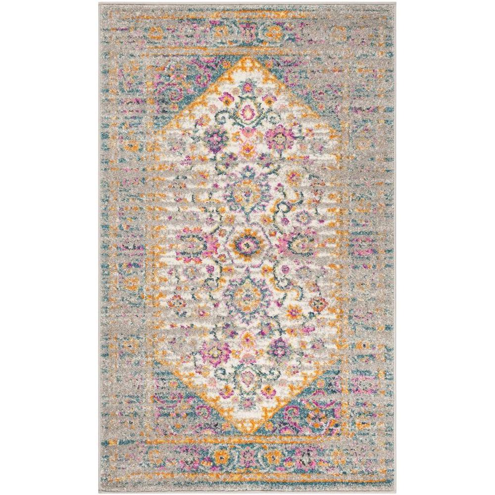 MADISON, LIGHT GREY / FUCHSIA, 3' X 5', Area Rug, MAD122G-3. Picture 1