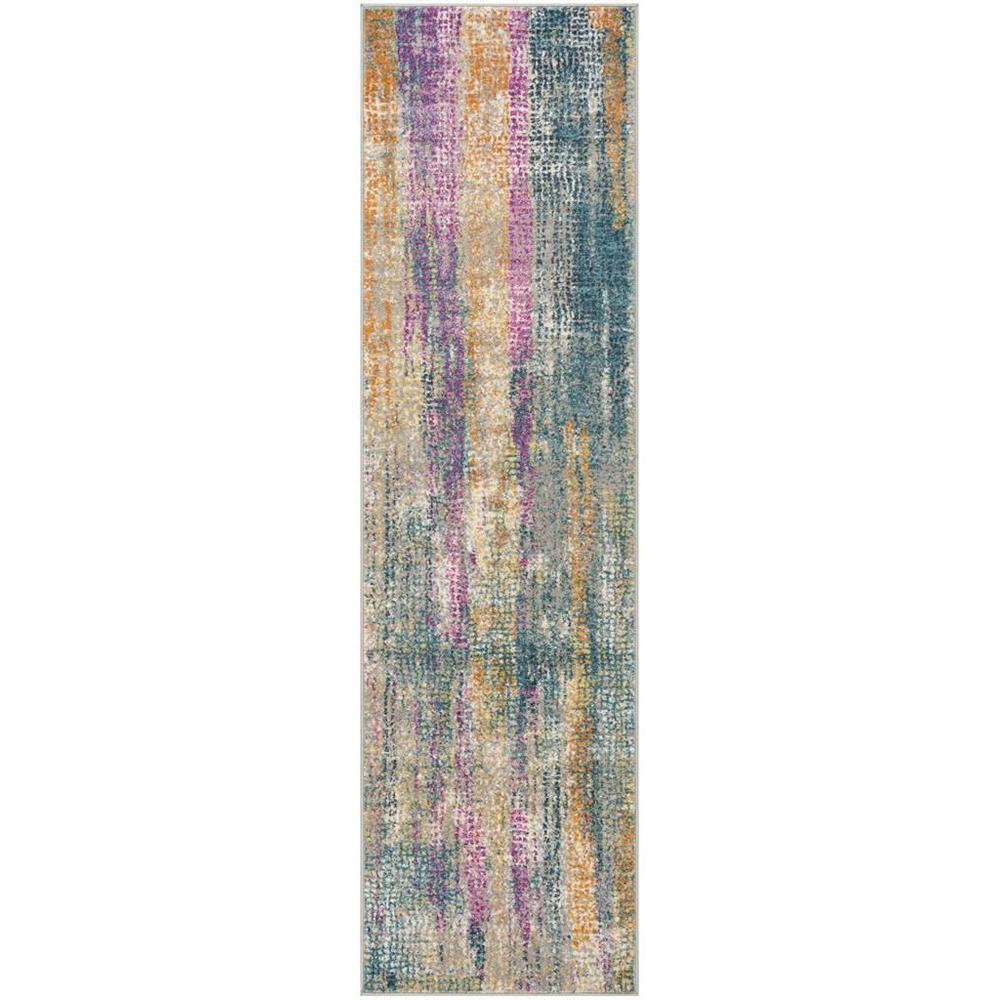 MADISON, BLUE / FUCHSIA, 2'-3" X 8', Area Rug, MAD123C-28. Picture 1
