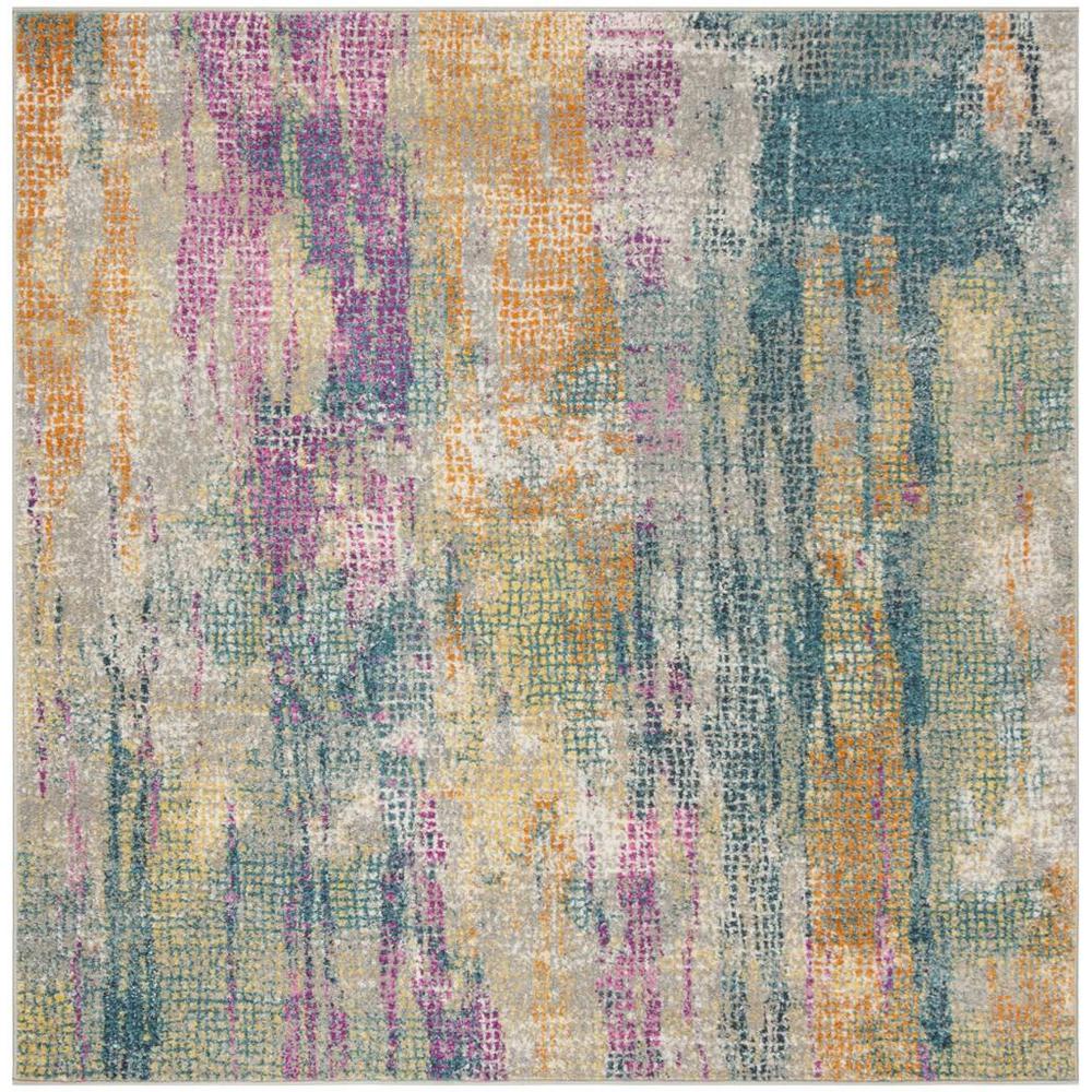 MADISON, BLUE / FUCHSIA, 6'-7" X 6'-7" Square, Area Rug, MAD123C-7SQ. Picture 1