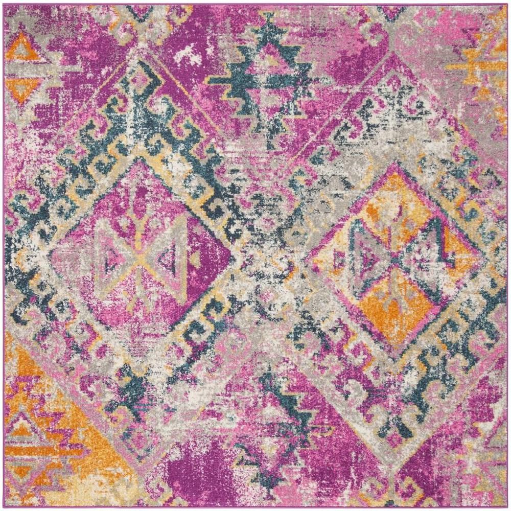 MADISON, FUCHSIA / BLUE, 6'-7" X 6'-7" Square, Area Rug, MAD125F-7SQ. Picture 1