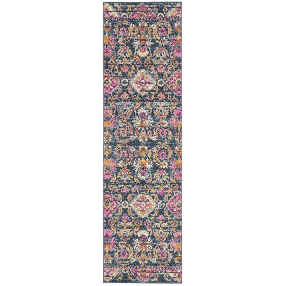 MADISON, BLUE / FUCHSIA, 2'-3" X 8', Area Rug, MAD130C-28. Picture 1