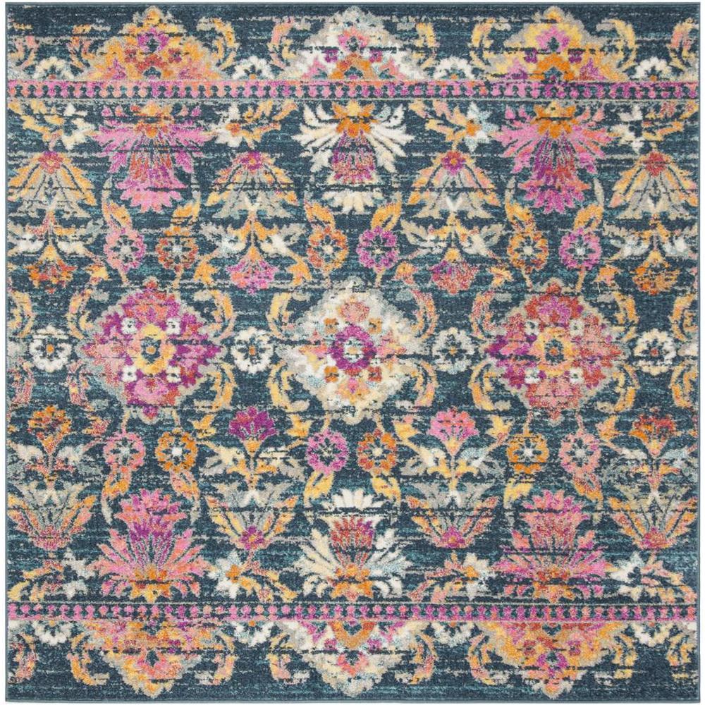 MADISON, BLUE / FUCHSIA, 6'-7" X 6'-7" Square, Area Rug, MAD130C-7SQ. Picture 1