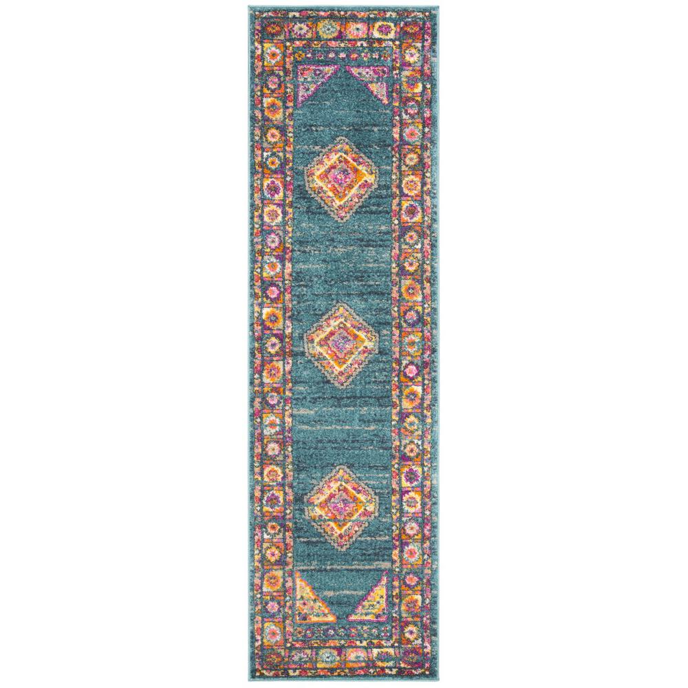 MADISON, LIGHT BLUE / ORANGE, 2'-3" X 8', Area Rug. Picture 1
