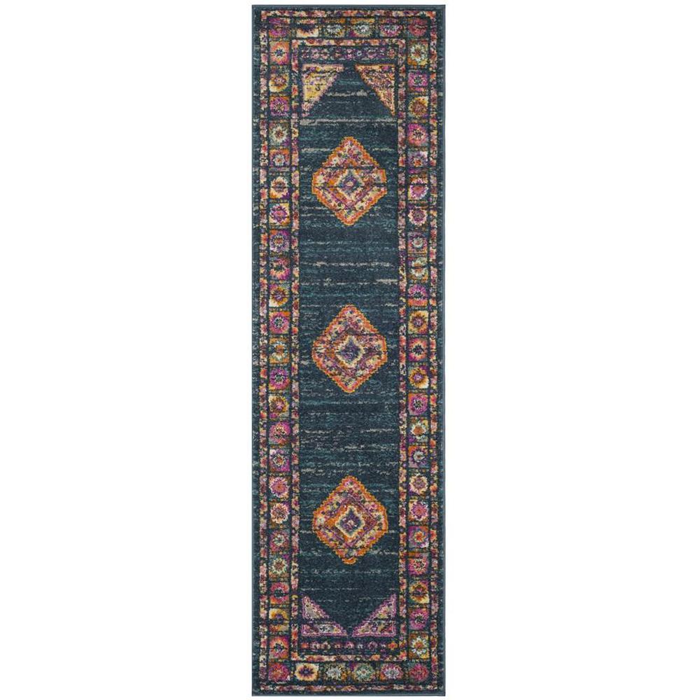 MADISON, BLUE / FUCHSIA, 2'-3" X 8', Area Rug, MAD133C-28. Picture 1