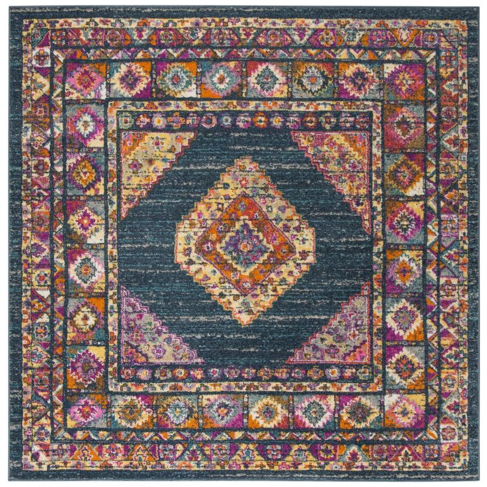 MADISON, BLUE / FUCHSIA, 5'-1" X 5'-1" Square, Area Rug. Picture 1