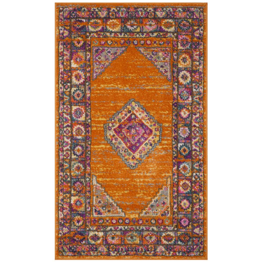 MADISON, ORANGE / FUCHSIA, 3' X 5', Area Rug. Picture 1