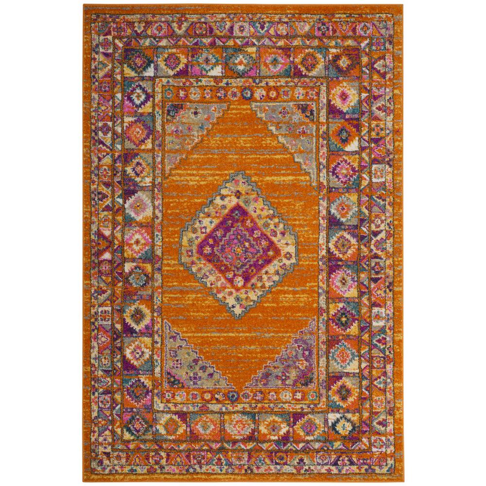 MADISON, ORANGE / FUCHSIA, 5'-1" X 7'-6", Area Rug. Picture 1