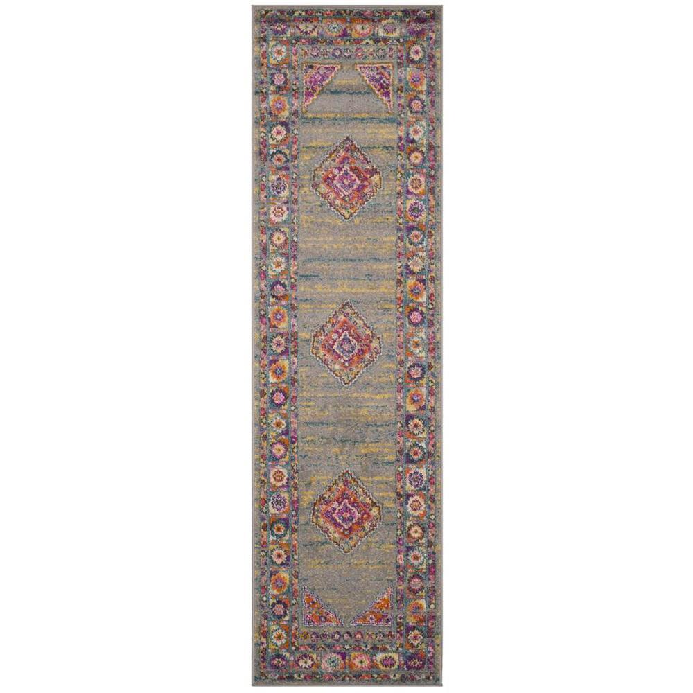 MADISON, LIGHT GREY / FUCHSIA, 2'-3" X 10', Area Rug, MAD133G-210. Picture 1