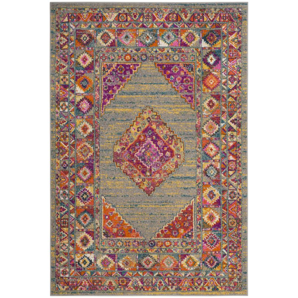 MADISON, LIGHT GREY / FUCHSIA, 5'-1" X 7'-6", Area Rug, MAD133G-5. Picture 1