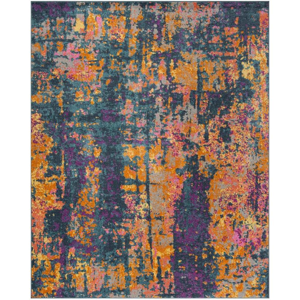 MADISON, BLUE / ORANGE, 8' X 10', Area Rug, MAD143A-8. Picture 1