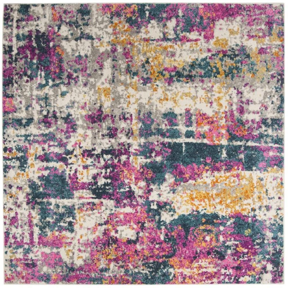 MADISON, IVORY / BLUE, 6'-7" X 6'-7" Square, Area Rug, MAD143B-7SQ. Picture 1