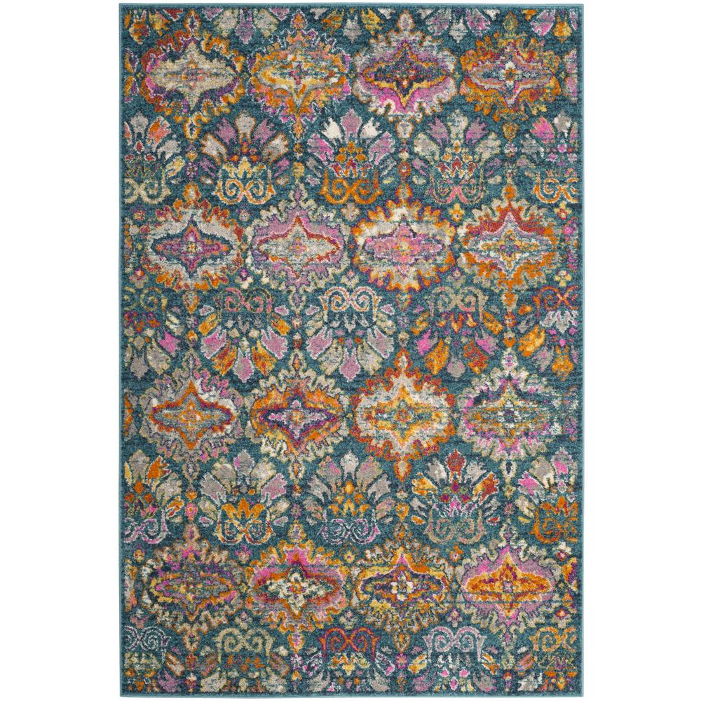 MADISON, BLUE / ORANGE, 5'-1" X 7'-6", Area Rug, MAD144A-5. Picture 1