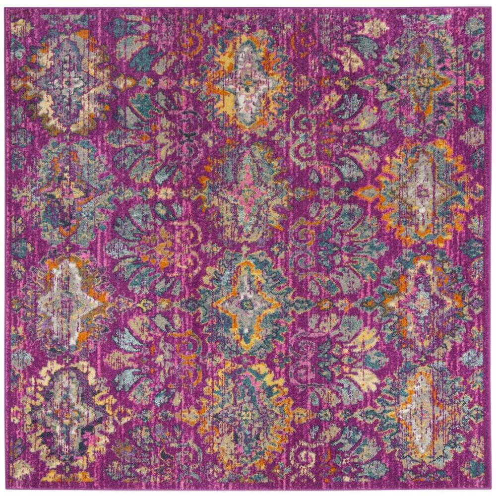 MADISON, FUCHSIA / BLUE, 6'-7" X 6'-7" Square, Area Rug, MAD144F-7SQ. Picture 1