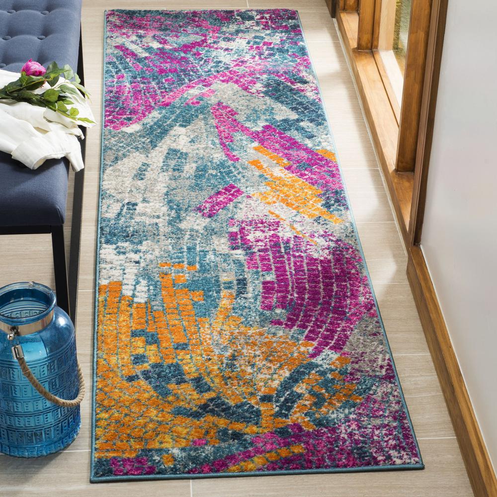 MADISON 200, BLUE / MULTI, 2'-3" X 8', Area Rug, MAD201M-28. Picture 1