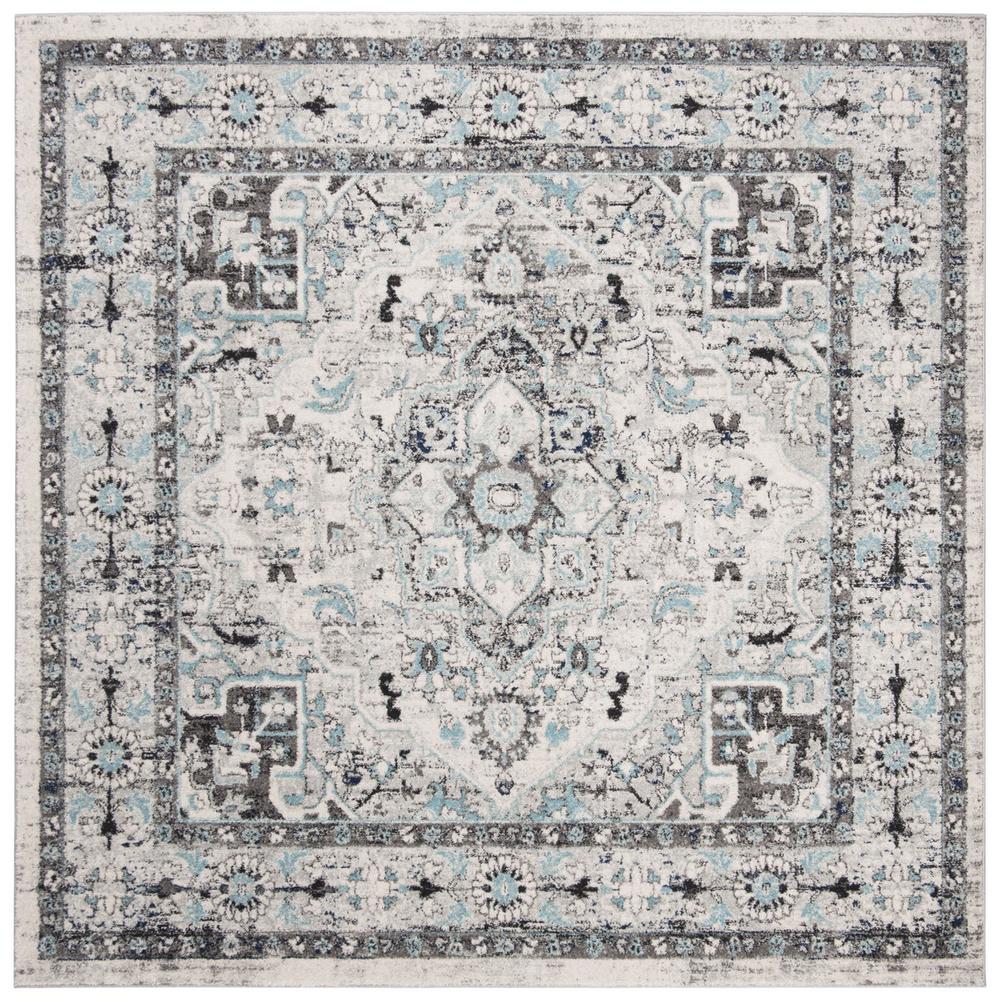 MADISON 900, LIGHT GREY / BLUE, 6'-7" X 6'-7" Square, Area Rug, MAD924F-7SQ. Picture 1