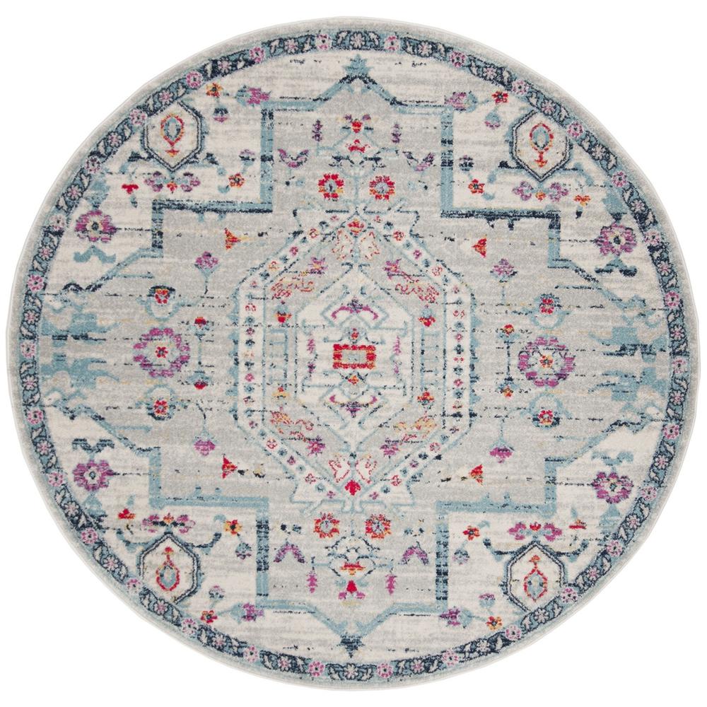 MADISON 900, LIGHT GREY / FUCHSIA, 6'-7" X 6'-7" Round, Area Rug, MAD928R-7R. Picture 1