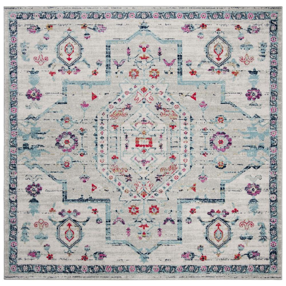 MADISON 900, LIGHT GREY / FUCHSIA, 6'-7" X 6'-7" Square, Area Rug, MAD928R-7SQ. Picture 1