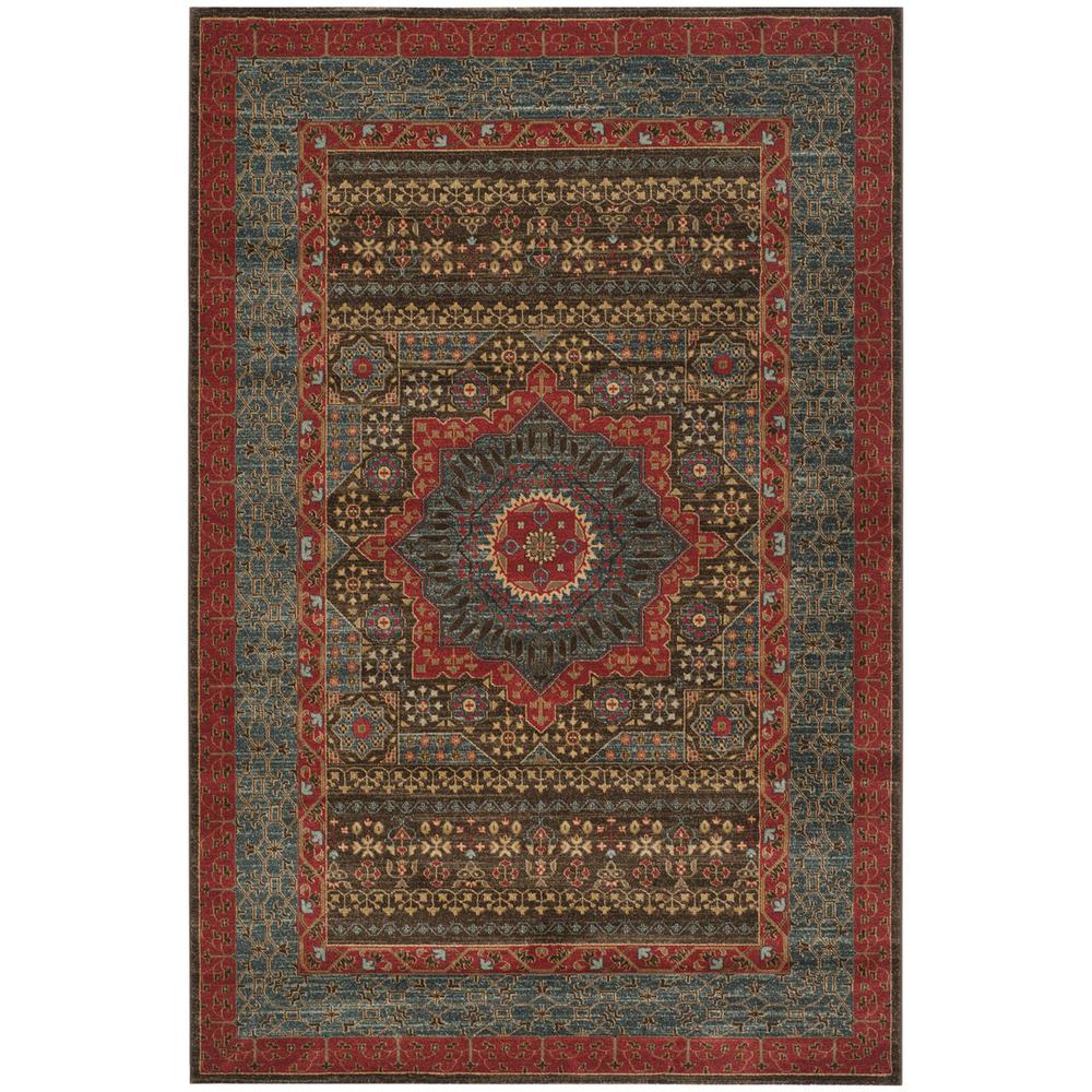 MAHAL, NAVY / RED, 6'-7" X 9'-2", Area Rug, MAH620C-6. Picture 1