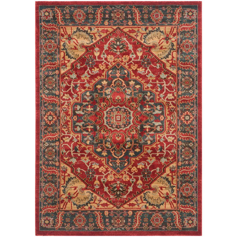 MAHAL, NAVY / RED, 4' X 5'-7", Area Rug, MAH621C-4. Picture 1