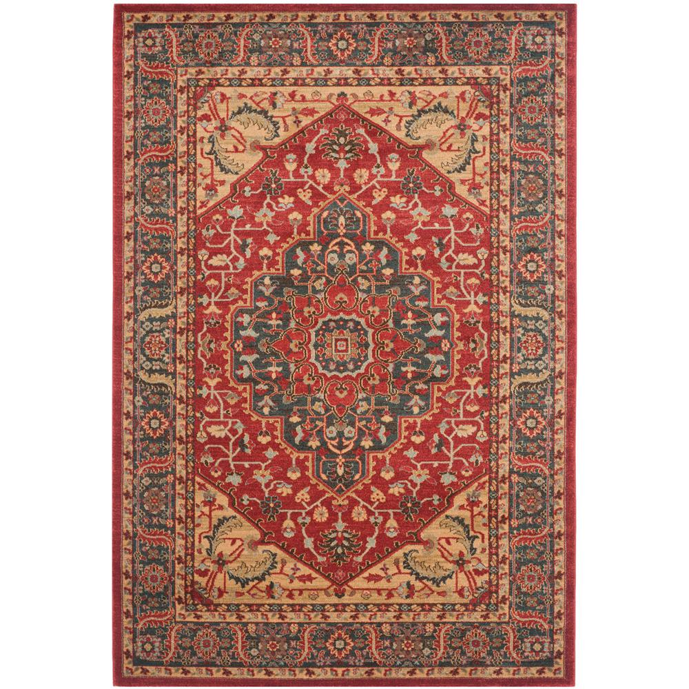 MAHAL, NAVY / RED, 5'-1" X 7'-7", Area Rug, MAH621C-5. Picture 1