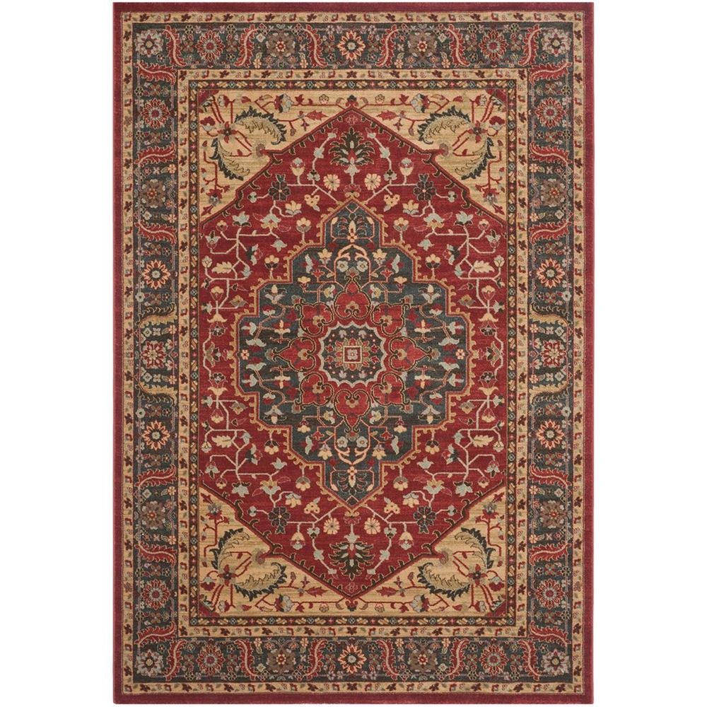 MAHAL, NAVY / RED, 6'-7" X 9'-2", Area Rug, MAH621C-6. Picture 1