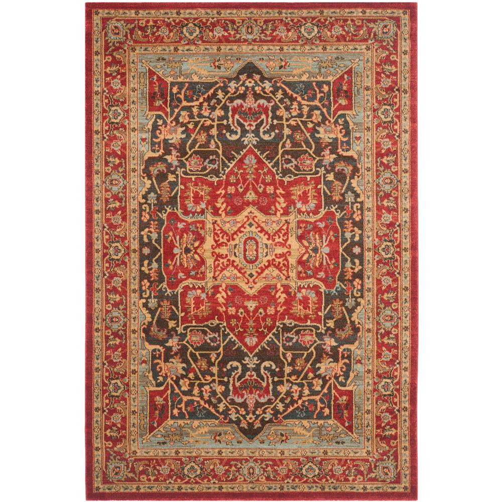 MAHAL, RED / RED, 5'-1" X 7'-7", Area Rug. Picture 1