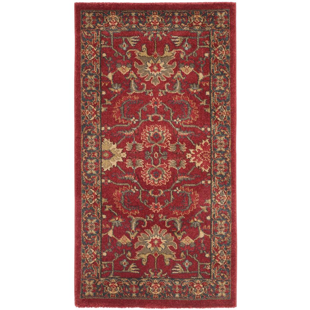 MAHAL, RED / NAVY, 2'-2" X 4', Area Rug. Picture 1