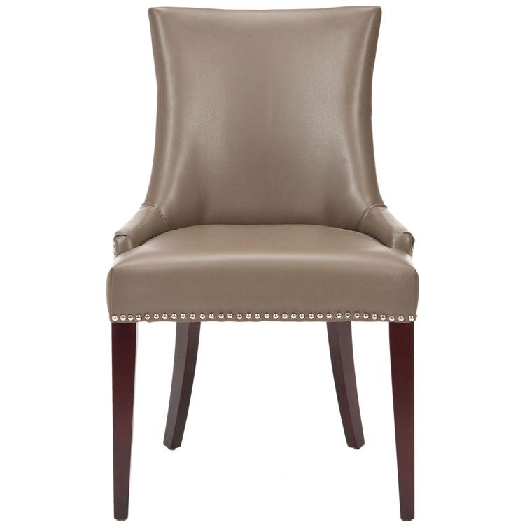 BECCA 19''H LEATHER DINING CHAIR - SILVER NAIL HEADS. Picture 1