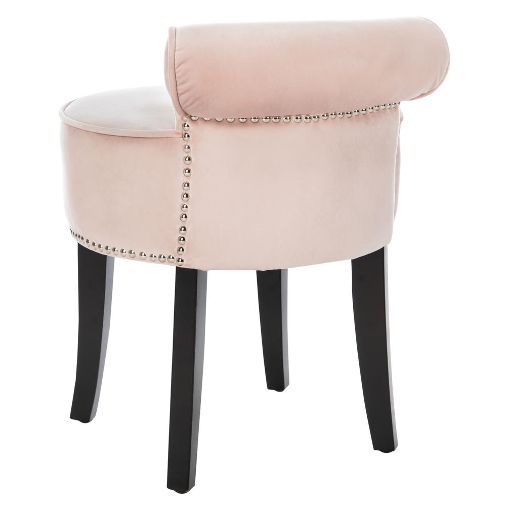 Georgia Vanity Stool, Blush Pink/Espresso. Picture 3