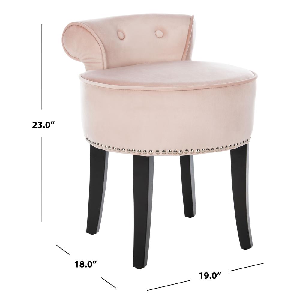 Georgia Vanity Stool, Blush Pink/Espresso. Picture 5