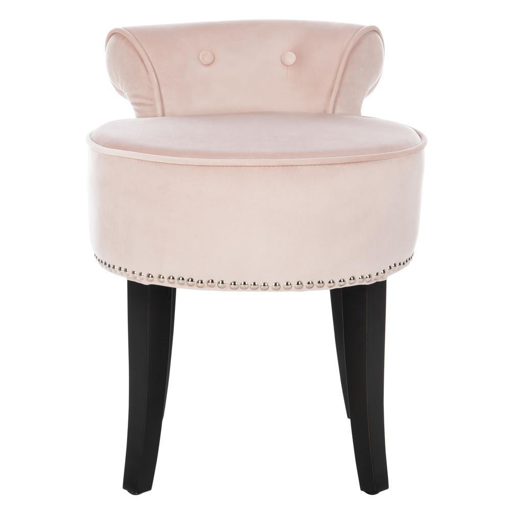 Georgia Vanity Stool, Blush Pink/Espresso. Picture 1